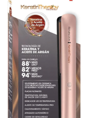 plancha keratina con aceite de argan remington color rosa
